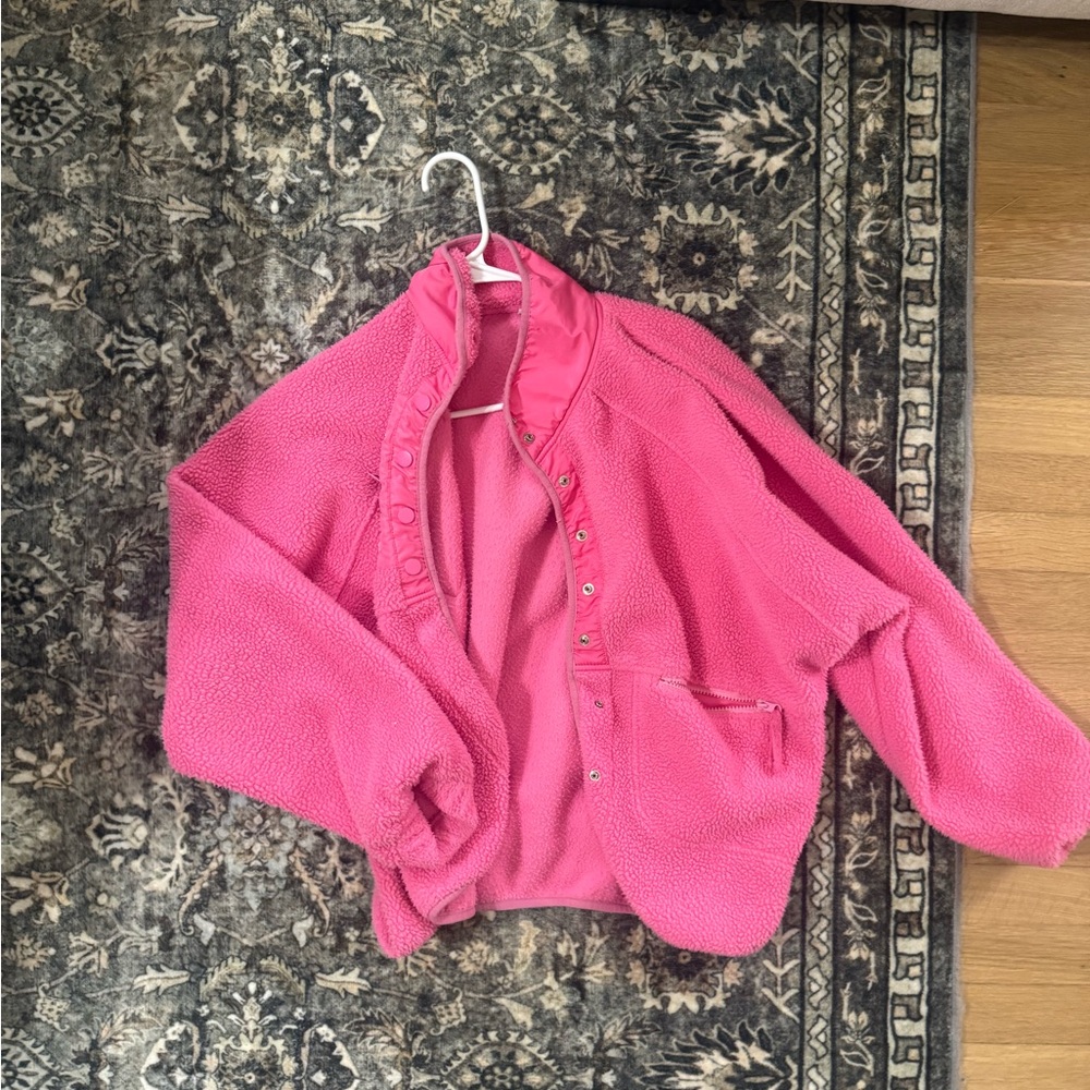 Cozy Pink Sherpa Snap-Front Jacket